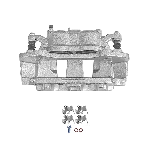 Image of Detroit Axle - 330mm Front Drilled Brake Rotors Left Brake Caliper Replacement for Chrysler Town & Country Pacifica Grand Caravan C /V - 3pc Set