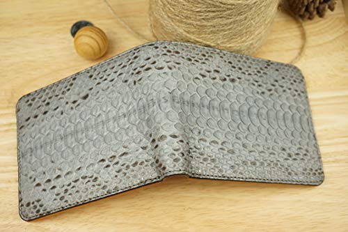 Grey Python Leather Wallet for Men, Full Grain Python Leather Wallet, Bifold Stylish Wallet, Men's Billfold Wallet4