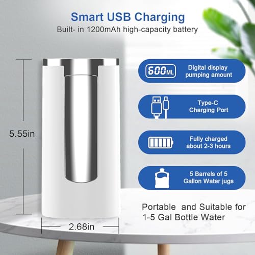 Pompe à bouteille d'eau design en matériau de qualité alimentaire écran LED