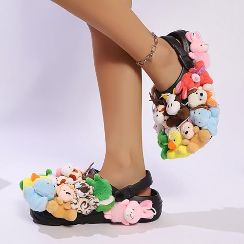 Stylish Slippers comfortable with Adjustable Straps, Covered In Stuffed Animals, Perfect as House Sandals for Women 20252