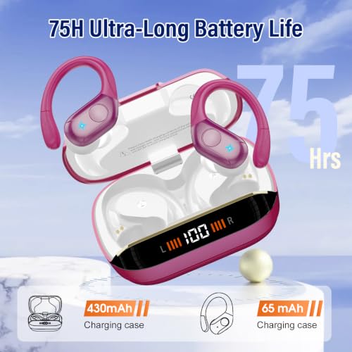 Image of Wireless Earbuds Sports, 75Hrs Bluetooth 5.4 Headphones, Hi-Fi Stereo Bass