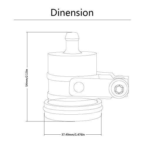image for YUANQIAN Universal Aluminum Motorcycle Brake Clutch Reservoir Cup Rese