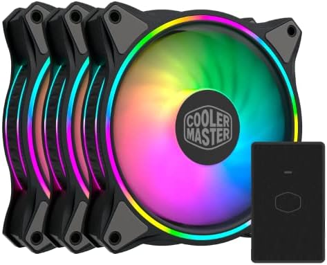 Cooler Master MasterFan 3n1 MF120 Halo White Edition ARGB-Dual Ring Addressable RGB Lighting, Case & Cooling Hybrid Fan Blade Design, Jam Sensor Protection, Vibration Dampening Frame, with Controller