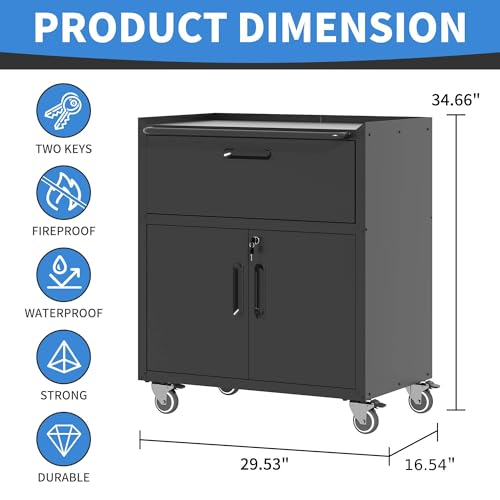 Image of Metal Storage Cabinet for Garage, Tool Cabinet, Utility Cabinet