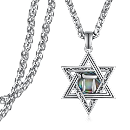 Star of David Necklace 925 Sterling Silver Jewish Star Necklace Jewish Gifts for Men Women