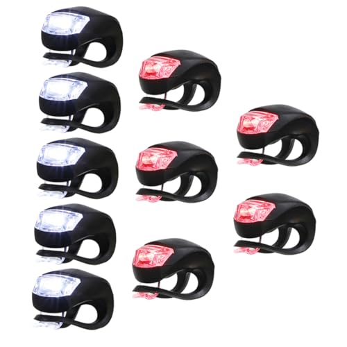 COOLHIYA 10pcs Bike Cycling Front Rear Wheel Safety Light Lamp Accessories Led Lights for Bike