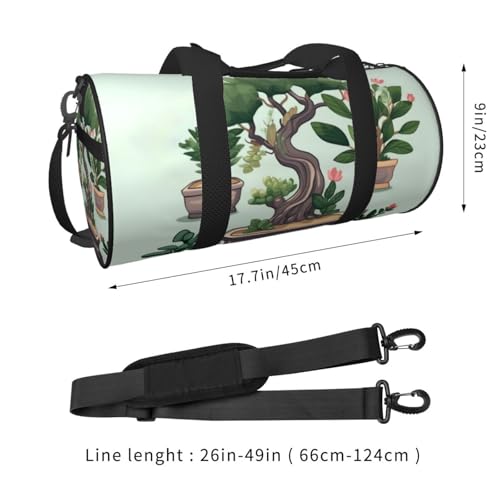 Travel Bag For Women,Bonsai Plant Print Personal Item Duffle Bags,Weekend Travel Duffel Tote Bag,Travel Sport Gym Bag For Men,Airplane Travel Essentials For Flying4