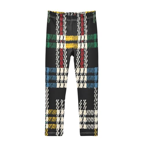 Bolaz Toddler Girls Leggings Printed Yoga Pants Leggings Colorful Grid for Kids