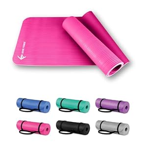 Lockie Fitness Yoga Mat 8 mm Thick, Non Slip Exercise Mat for Women and Men, TPE Foam Pilates Mat, Gym Mat for Home Workout, Yoga, Pilates, Exercise & Gymnastics, 180 x 60 cm (Pink)