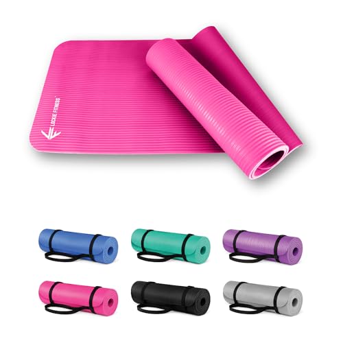 Lockie Fitness Yoga Mat 8 mm Thick, Non Slip Exercise Mat for Women and Men, TPE Foam Pilates Mat, Gym Mat for Home Workout, Yoga, Pilates, Exercise & Gymnastics, 180 x 60 cm (Pink)