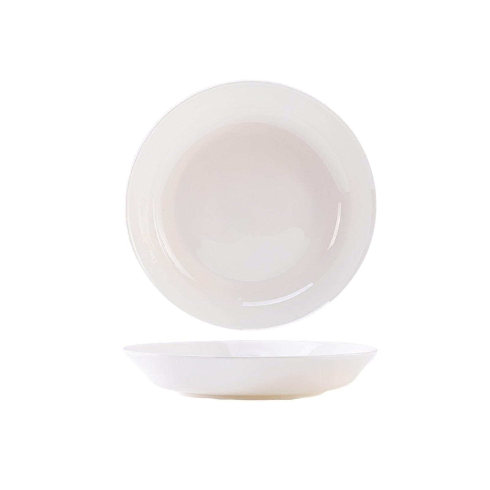 Assiettes de couleur en porcelaine sous glaçure pour la maison - Assiettes de riz personnalisées en porcelaine blanche de 19,1 cm (lot de 2)