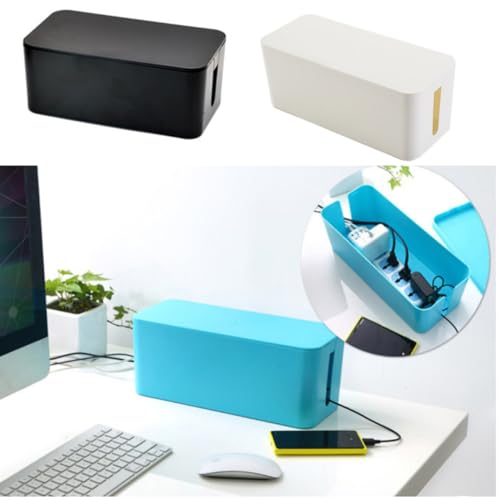 Boîte rangement câbles blanc organiseur multiprises maison bureau