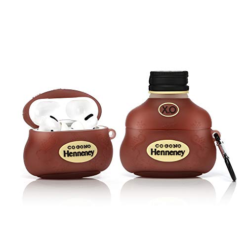 YIGEYI Funda de Silicona Compatible con Airpods Pro Case Cover Divertida de Dibujos Animados en 3D[Serie de Vino de Cerveza] (XO)