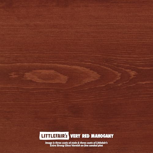 Littlefair's Wood Stain Water-Based - (Very Red Mahogany) – Non-Toxic, Eco-Friendly & Quick Drying - Easy-to-Apply, Concentrated Formula for All Wood Types – 15ml Tester Pot