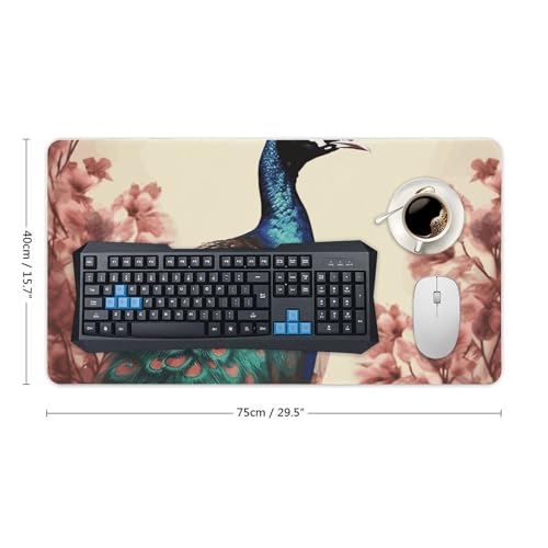 Grand tapis de souris paon pour le bureau et la maison - 2