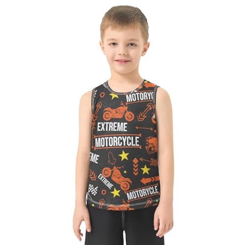J JOYSAY Motorcycle Star Extreme Boys Tank Top Sleeveless Muscle Shirts Quick Dry Workout Active Sport Kids T-Shirts 3-15T2