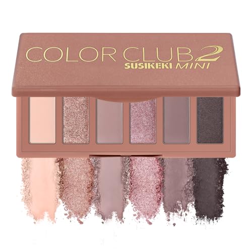 SUSIKEKI 6 Colors Mini Eyeshadow Makeup Palette Rosy Neutral Nude Eye Shadow Shimmer & Matte Make Up Pallet with Mirror Highly Pigmented Long Lasting Waterproof Travel Size Gift Kit 02