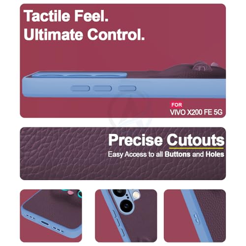Image of AESTMO Back Case Cover for Vivo X200 FE 5GBack Cover | 3D Cat Cover | Leather Finish | Full Body Protection | Camera Protection Back Cover for Vivo X200 FE 5G (Purple)