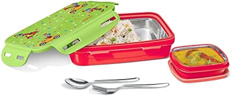 Milton Steely Deluxe Mini Inner Steel Kids Tiffin Box, Orange Grey ...
