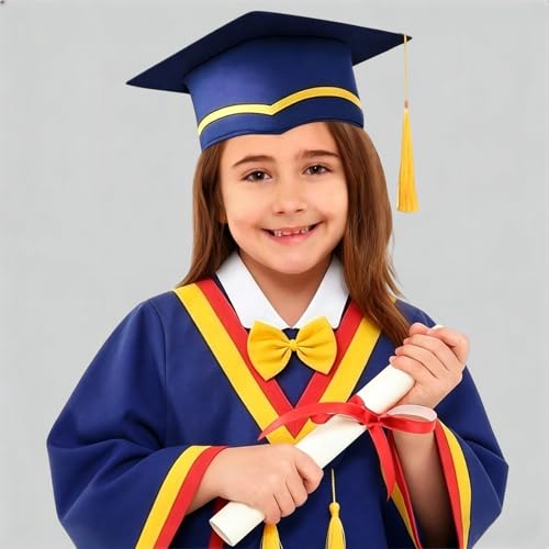 Image of Kindergarten 2025 Graduation Cap and Gown Tassel Sets with Charm 2PCS Graduations Stoles for Kids Grad Party Clothes
