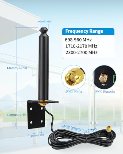 Antena 4G LTE para exterior Superbat de 10 dBi con conector SMA macho 2