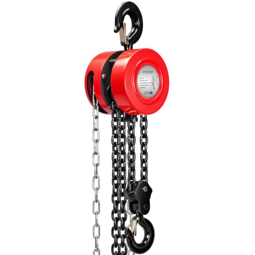 Image of SPECSTAR Hand Chain Hoist 2 Ton 4400 Lbs Capacity 10 Feet with 2 Hooks
