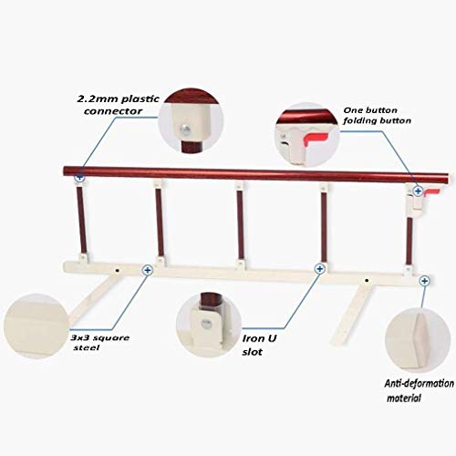 Barandilla de cama plegable de 120 cm y protector lateral de seguridad para ancianos 3