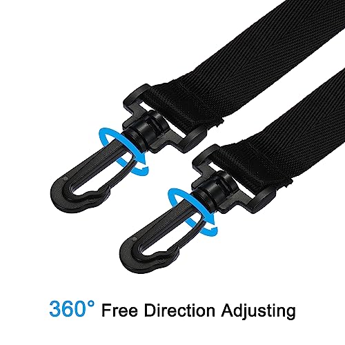 PATIKIL 59" Shoulder Strap, 2 Pcs 0.98" Width Nylon Adjustable Replacement Strap with Plastic Swivel Hooks for Camera Laptop Case Bag Briefcase, Black3