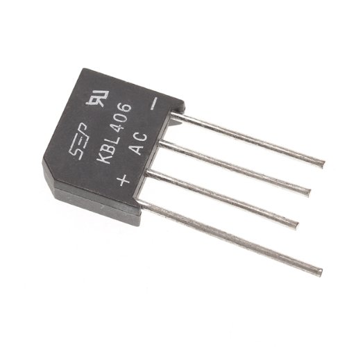 5pcs KBL406 Bridge Black - 800V Max. Peak Reverse Voltage, 4A@50¡æ Max. Average Forward Output Current - for Power Supply Projects - Electronics Hobbyists