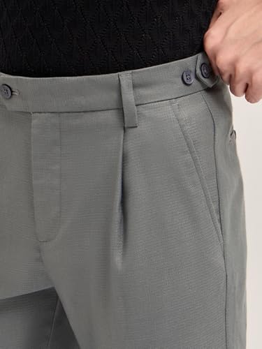 Image of THE BEAR HOUSE Men's Blue Regular Fit Formal Trouser