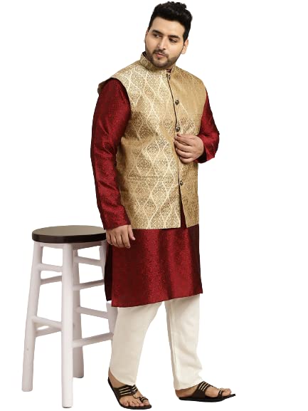 Image of SOJANYA Men Kurta Pyjama With Nehru Jacket