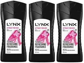 Pack of 3, Lynx Attract for Her Rose & Bergamot Scent Body Wash 225ml
