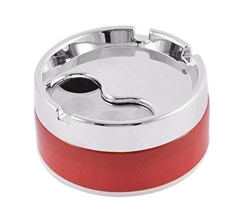 Image of Plastic and Stainless Steel Windproof Ashtray Rotating Lid Convenient Smokeless Ashtray For Cigarette, Cigar for Home and Office(pack of 1, Multicolor)