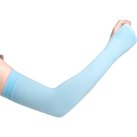 Mubco? Unisex Arm Sleeve Sun Protective Glove for All Sports Outdoor Activities UV Protection Cooling Lets Slim - Sky Blue - 1 Pair