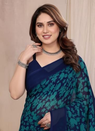 Image of Yashika Women's Georgette Saree with Blouse Piece for Traditional Ethinic Wear Sari