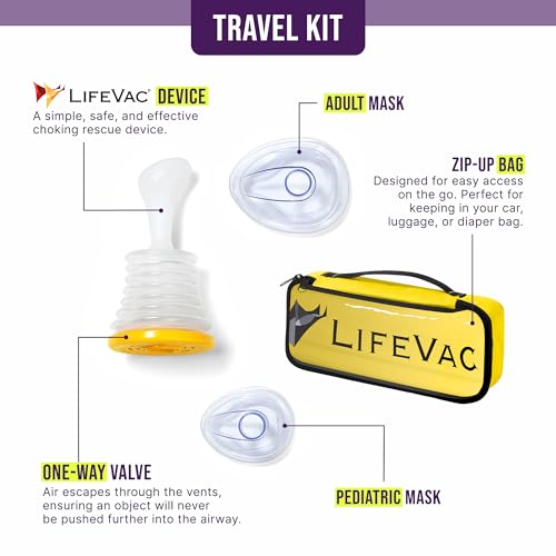 LifeVac - Choking Rescue Device Home Kit for Adult and Children First Aid Kit, Portable Choking Rescue Device, First Aid Choking Device, Travel Kit Pack of Two