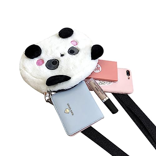 Amamcy Cute Panda Plush Crossbody Purse Small Fluffy Satchel Shoulder Bag Messenger Bag Handbag Purse For Women #TOP2