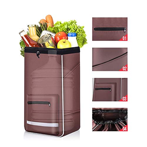 MISJIA Einkaufstrolley mit 2 Räder, Einkaufstrolley XXL mit großen Rädern in - extra großer Einkaufsroller Einkaufshilfe… – Bild 5