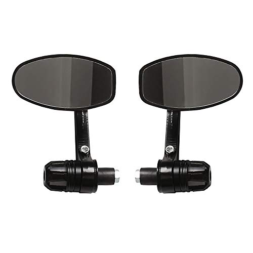 1 par de Motocicleta Barra de barra Espejos Vista Posterior de la Moto con luz de Circulación Diurna Universal 7/8 "22 mm Espejo lateral del Manillar