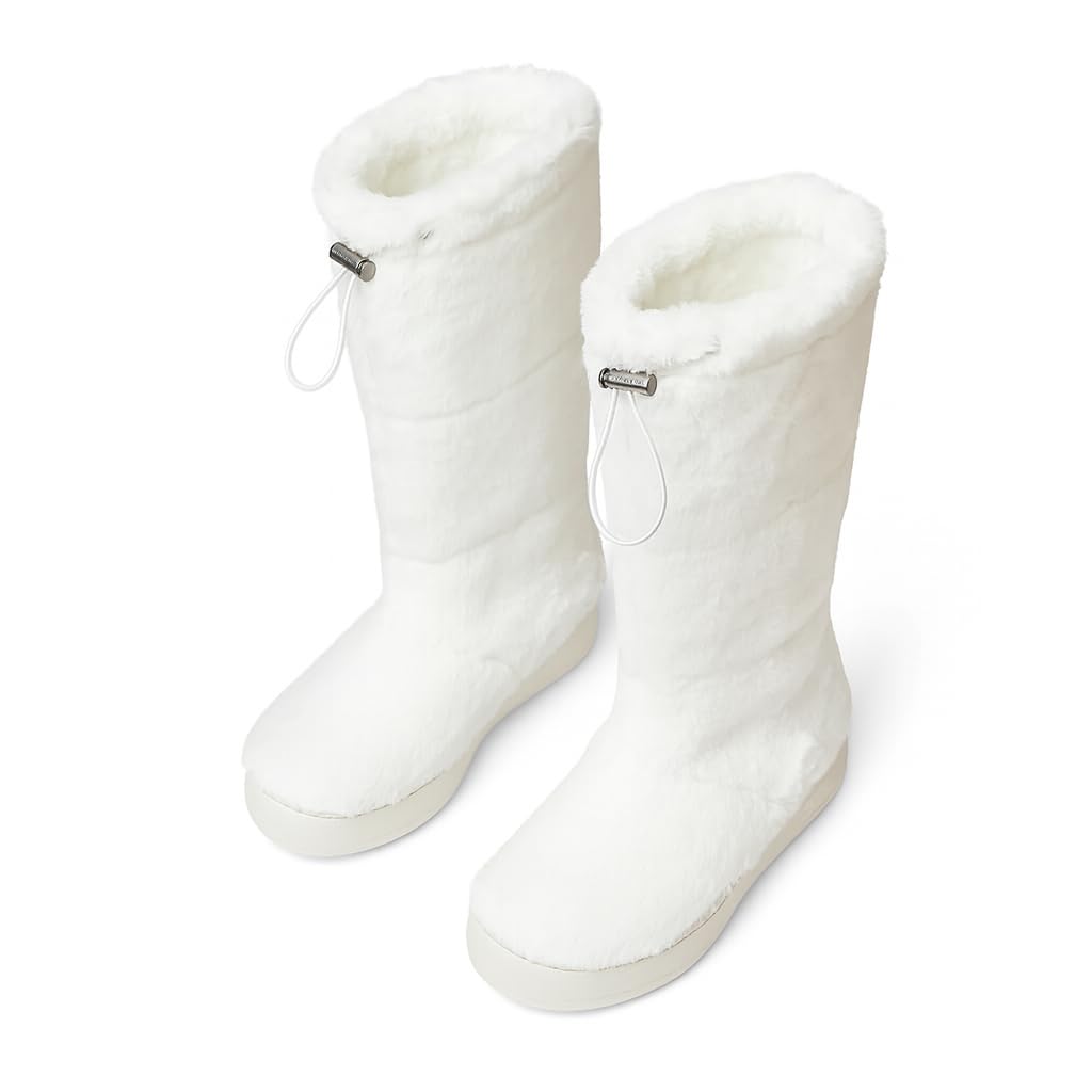 Womens Winter Snow Boots Warm Faux Fur Knee High Boots Anti-Slip Thick Sole Plush Winter Shoes