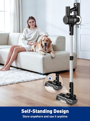 Image of VOKENE Cordless Vacuum Cleaner, 8 in 1 Powerful Suction Lightweight Vacuum Cleaner for Home, LED Display, 3 Suction Modes, 45Mins Detachable Battery Vacuum for Hard Floor Carpet Pet Hair