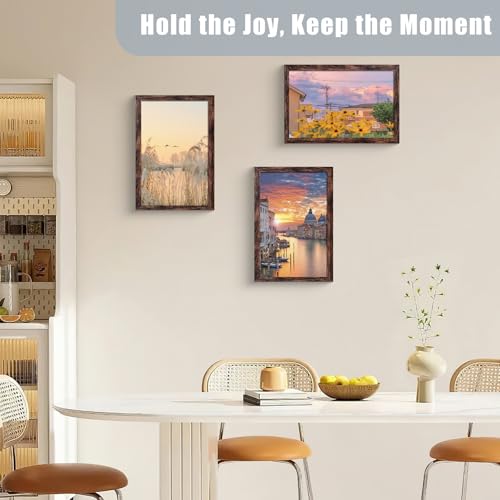Image of LUCKYLIFE 8x12 Picture Frame Brown for Wall Mounting, 2 Pack