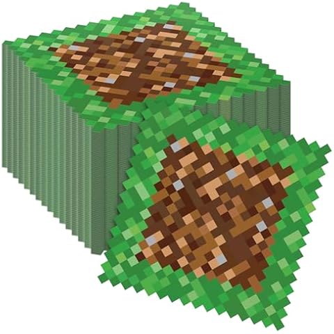 Lidmada 50Pack Pixel Party Napkins, Miner Crafting Video Game Party Supplies Luncheon Napkins for Kids Birthday Party Tableware Decorations Cover