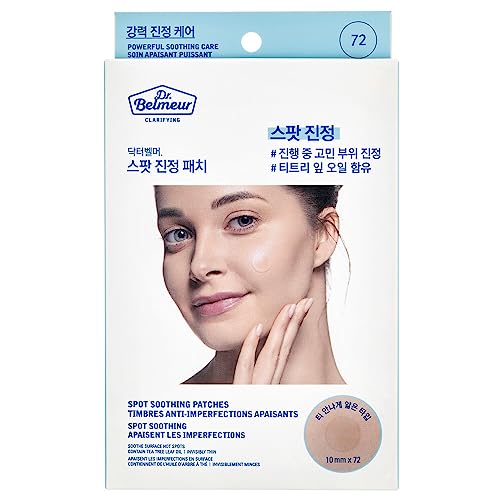 Dr. Belmeur Clarifying Spot Soothing Patches, 2 Packs (144 Patches), Tea Tree Acne Pimple Patches