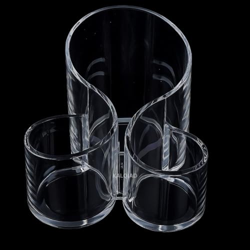 Image of Acrylic Cosmetic Organizer Makeup Brush Holder Acrylic Makeup Brush Nail Polish Lipstick Eyeliner Comb Beauty Storage Desk Rake Stand Organizer Transparent