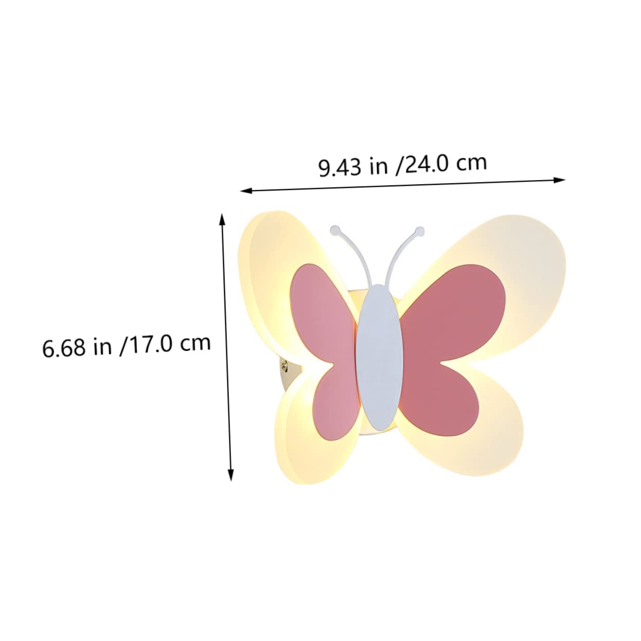 Lampada da Parete Farfalla in Acrilico per Cameretta Bambina Applique da e Decorativa Facile da Installare per Camera da Letto e Corridoio
