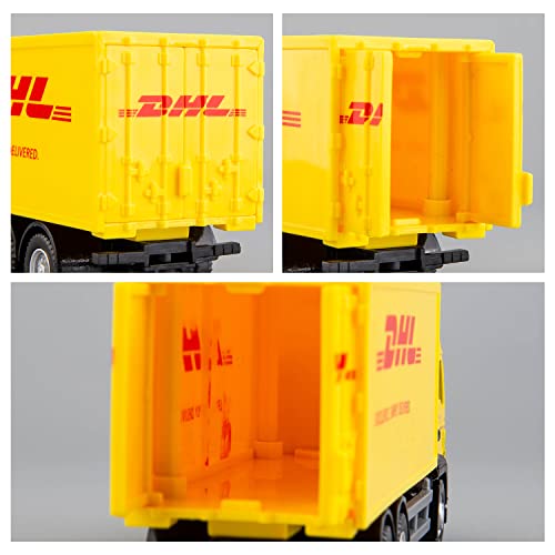 Image of BDTCTK Compatible For Dhl Container Truck Car Model Toy Cars, Zinc Alloy Die-Cast Vehicles Kid Toys For Boy Girl Gift, Yellow