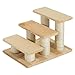 Pawhut Scaletta per Gatti in Legno e Peluche, Beige, 45×35×34cm