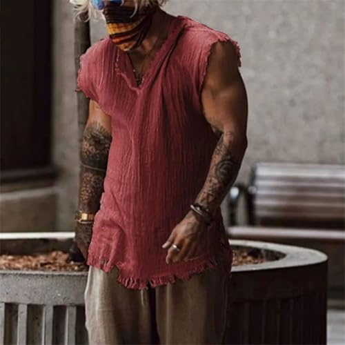 Camiseta sin mangas cuello V holgada para evitar el calor con estilo retro 2