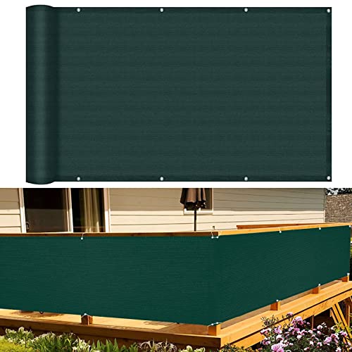 Durable 60 x 850 cm Balkonsichtschutz UV-beständig Atmungsaktiv Nichttransparent Gartenzaun mit Kabelbindern, ohne Bohren für Geländer, Grün